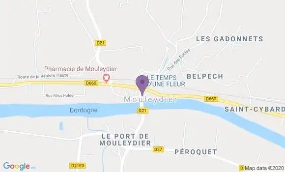 Localisation Banque Postale Agence de Mouleydier