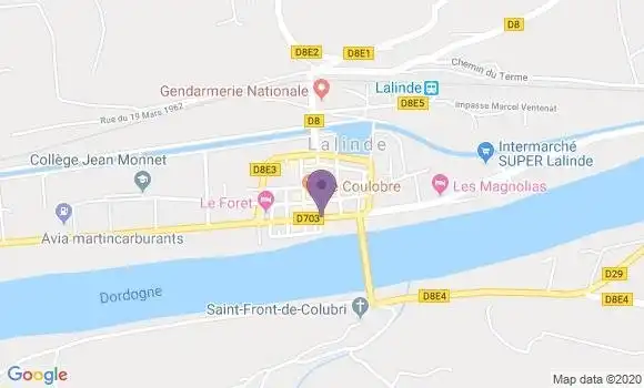 Localisation Banque Postale Agence de Lalinde