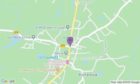 Localisation Banque Postale Agence de La Coquille
