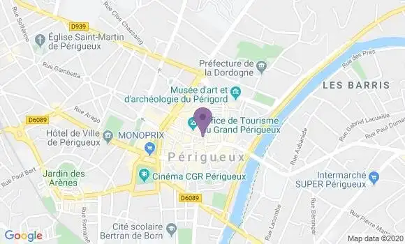 Localisation Banque Postale Agence de Périgueux le Coderc