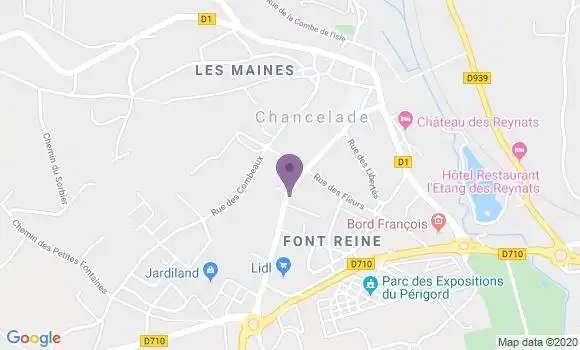 Localisation Banque Postale Agence de Chancelade