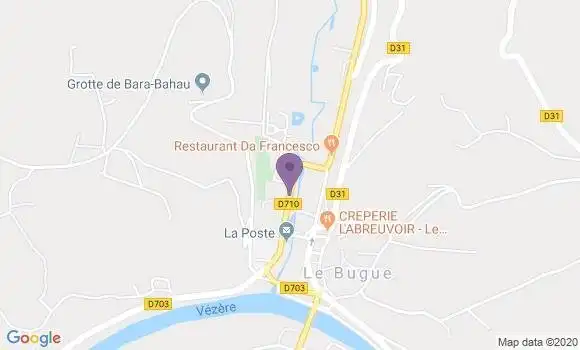 Localisation Banque Postale Agence de Le Bugue