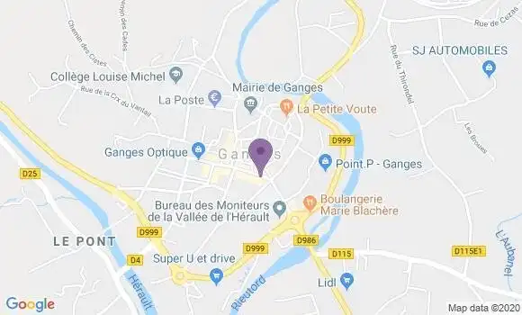 Localisation LCL Agence de Ganges