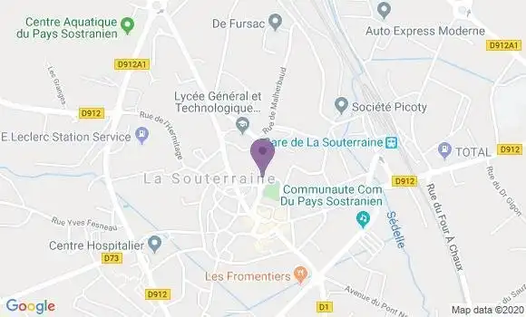 Localisation Banque Postale Agence de La Souterraine