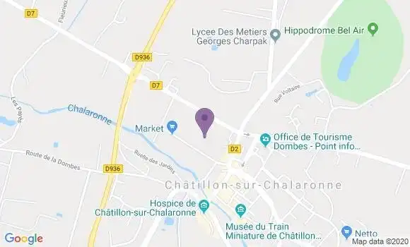Localisation LCL Agence de Châtillon sur Chalaronne