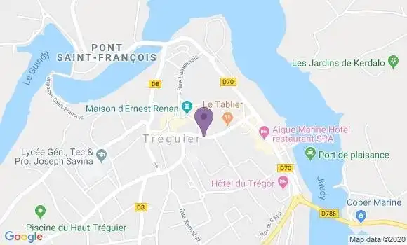 Localisation Banque Postale Agence de Tréguier