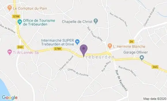 Localisation Banque Postale Agence de Trébeurden