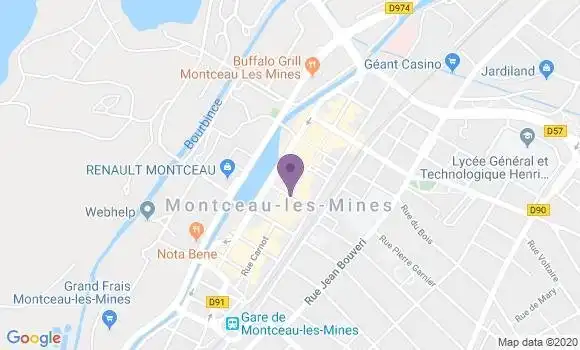 Localisation LCL Agence de Montceau les Mines