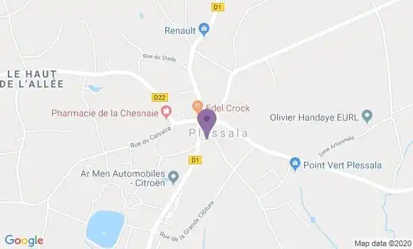 Localisation Banque Postale Agence de Plessala