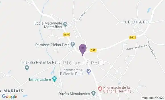 Localisation Banque Postale Agence de Plélan le Petit