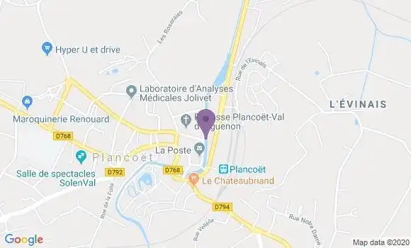 Localisation Banque Postale Agence de Plancoët