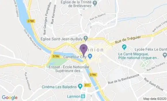 Localisation Banque Postale Agence de Lannion
