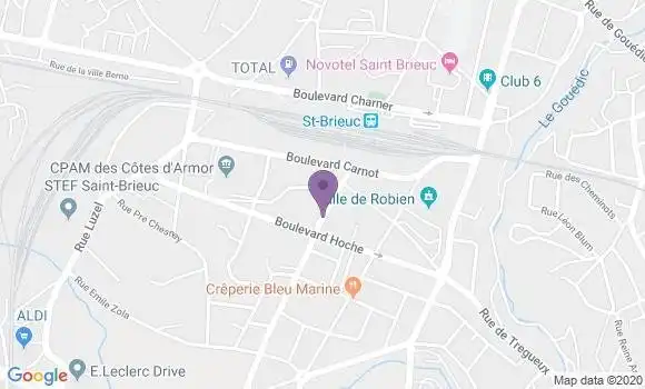 Localisation Banque Postale Agence de Saint Brieuc Robien