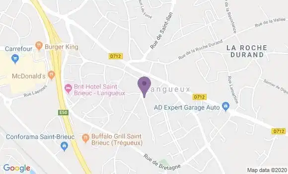Localisation Banque Postale Agence de Langueux