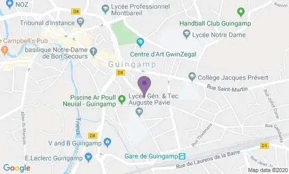 Localisation Banque Postale Agence de Guingamp