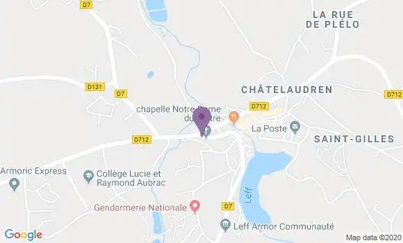Localisation Banque Postale Agence de Châtelaudren