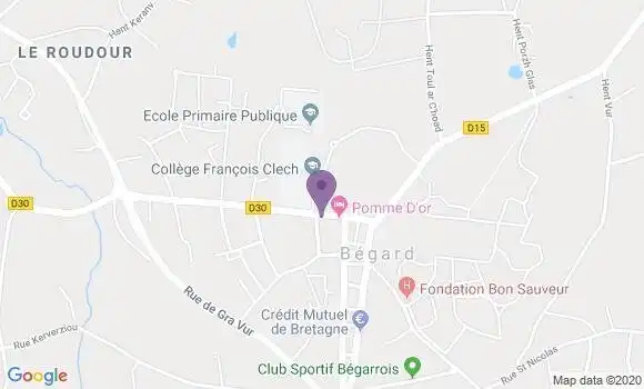 Localisation Banque Postale Agence de Bégard
