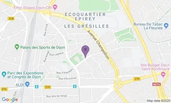 Localisation Banque Postale Agence de Dijon Grésilles