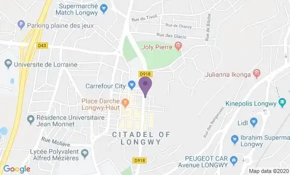 Localisation LCL Agence de Longwy Haut
