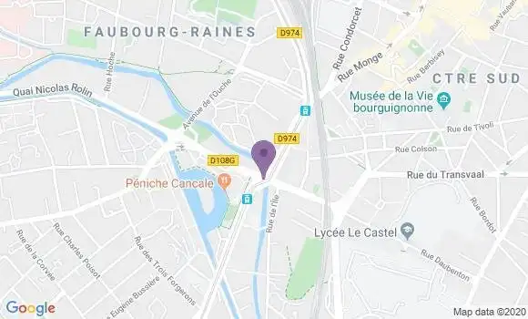 Localisation Banque Postale Agence de Dijon Port du Canal