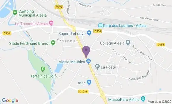 Localisation Banque Postale Agence de Venarey les Laumes