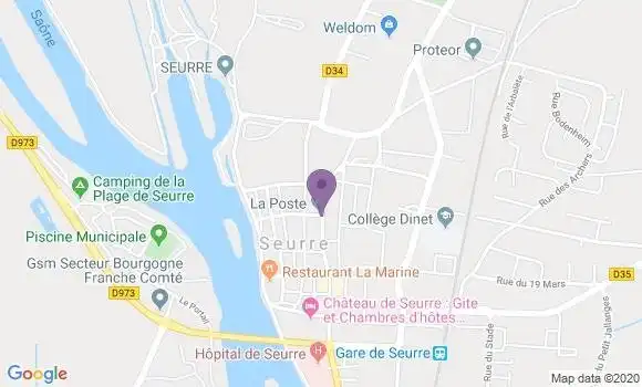 Localisation Banque Postale Agence de Seurre