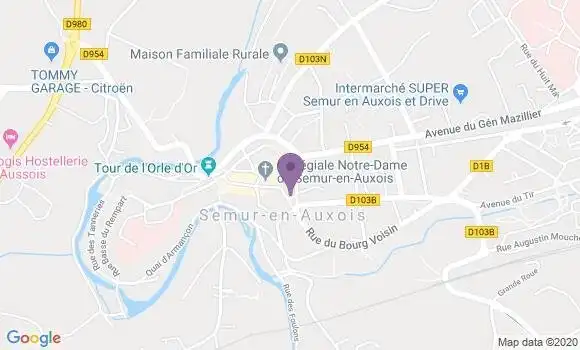 Localisation Banque Postale Agence de Semur en Auxois