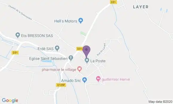 Localisation Banque Postale Agence de Saulon la Chapelle