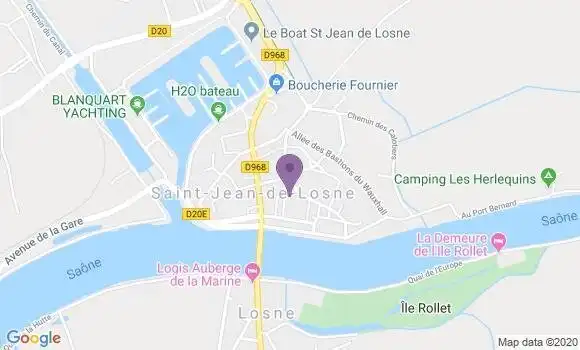 Localisation Banque Postale Agence de Saint Jean de Losne