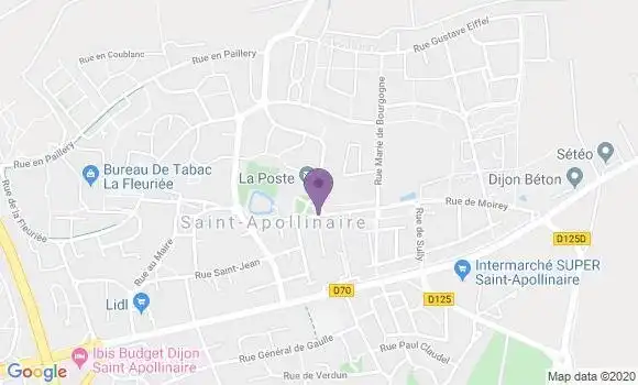 Localisation Banque Postale Agence de Saint Apollinaire Saintollinaire