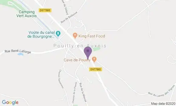 Localisation Banque Postale Agence de Pouilly en Auxois