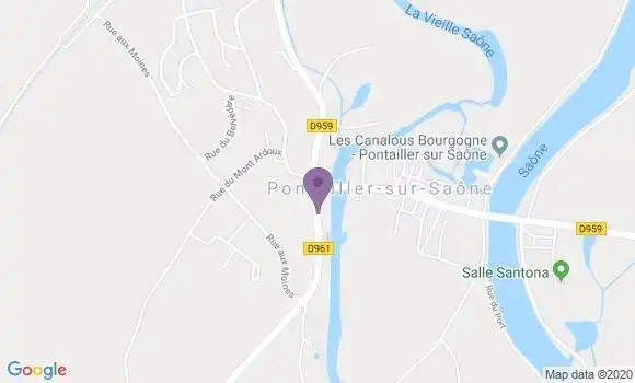 Localisation Banque Postale Agence de Pontailler sur Saône