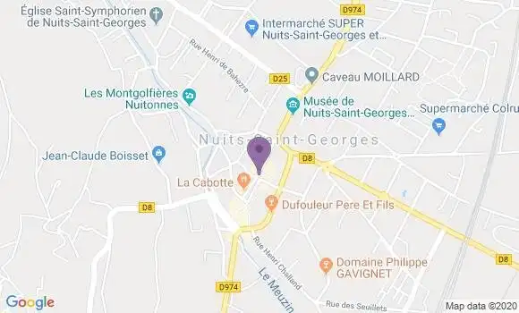 Localisation Banque Postale Agence de Nuits Saint Georges
