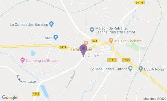 Localisation Banque Postale Agence de Nolay