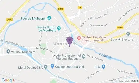 Localisation Banque Postale Agence de Montbard