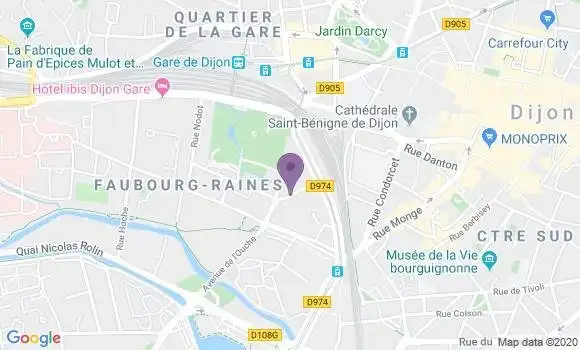Localisation Banque Postale Agence de Dijon