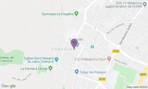 Localisation Banque Postale Agence de Chenôve