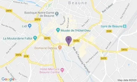 Localisation Banque Postale Agence de Beaune