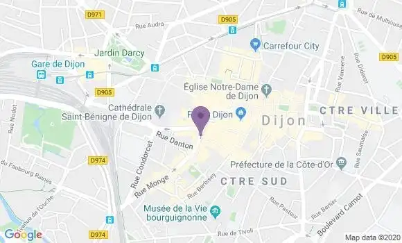 Localisation Banque Postale Agence de Dijon Bossuet