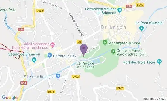 Localisation LCL Agence de Briançon Sainte Catherine