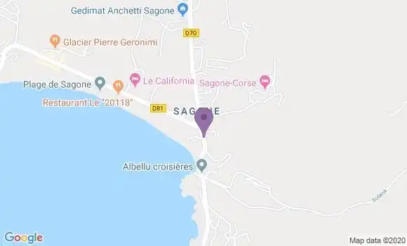 Localisation Banque Postale Agence de Sagone