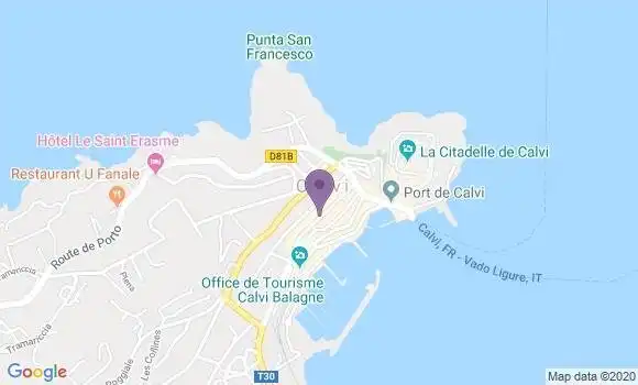 Localisation Banque Postale Agence de Calvi