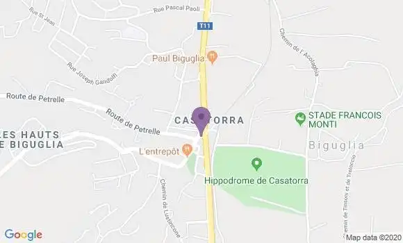 Localisation Banque Postale Agence de Biguglia