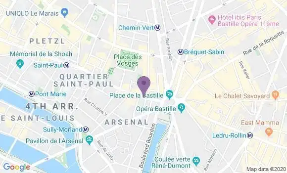 Localisation LCL Agence de Paris Bastille