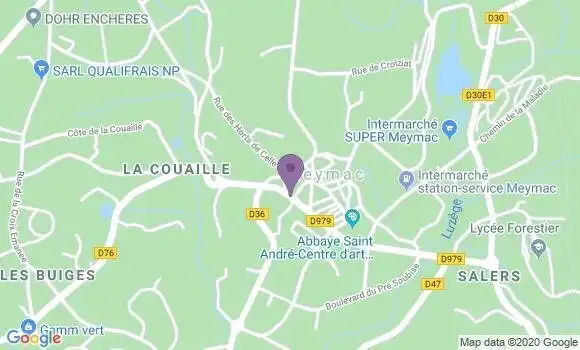 Localisation Banque Postale Agence de Meymac