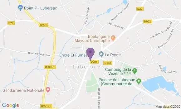 Localisation Banque Postale Agence de Lubersac