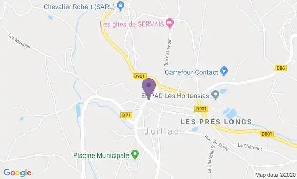Localisation Banque Postale Agence de Juillac