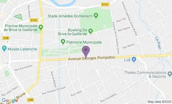 Localisation Banque Postale Agence de Brive la Gaillarde Georges Pompidou