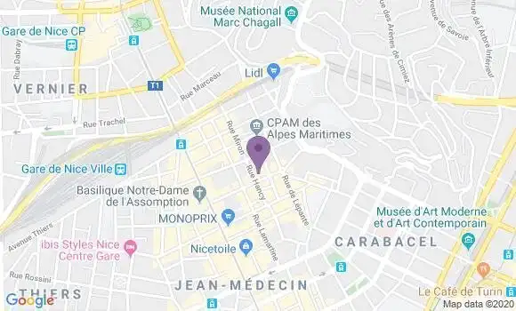 Localisation LCL Agence de Nice Lepante