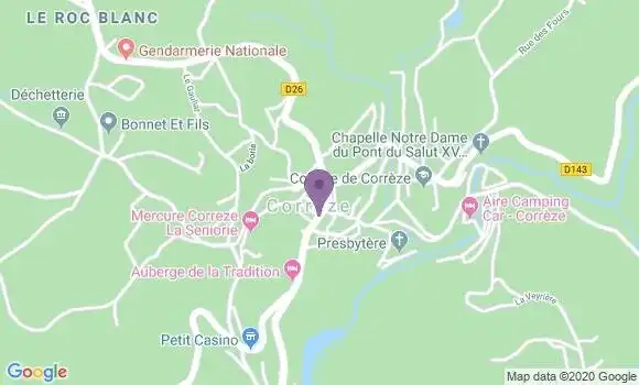 Localisation Banque Postale Agence de Corrèze